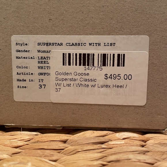 Golden Goose Superstar Classic With List / White with Lurex Heel. Box & duster. - Picture 3 of 13